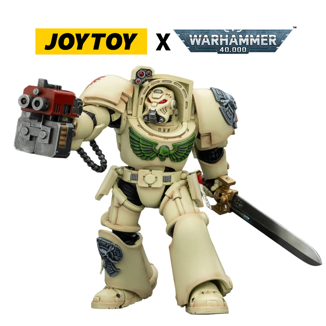 JoyToy Warhammer 40,000 Action Figure - Dark Angels, Terminator 1 with Power Sword and Storm Bolter (1/18 Scale)