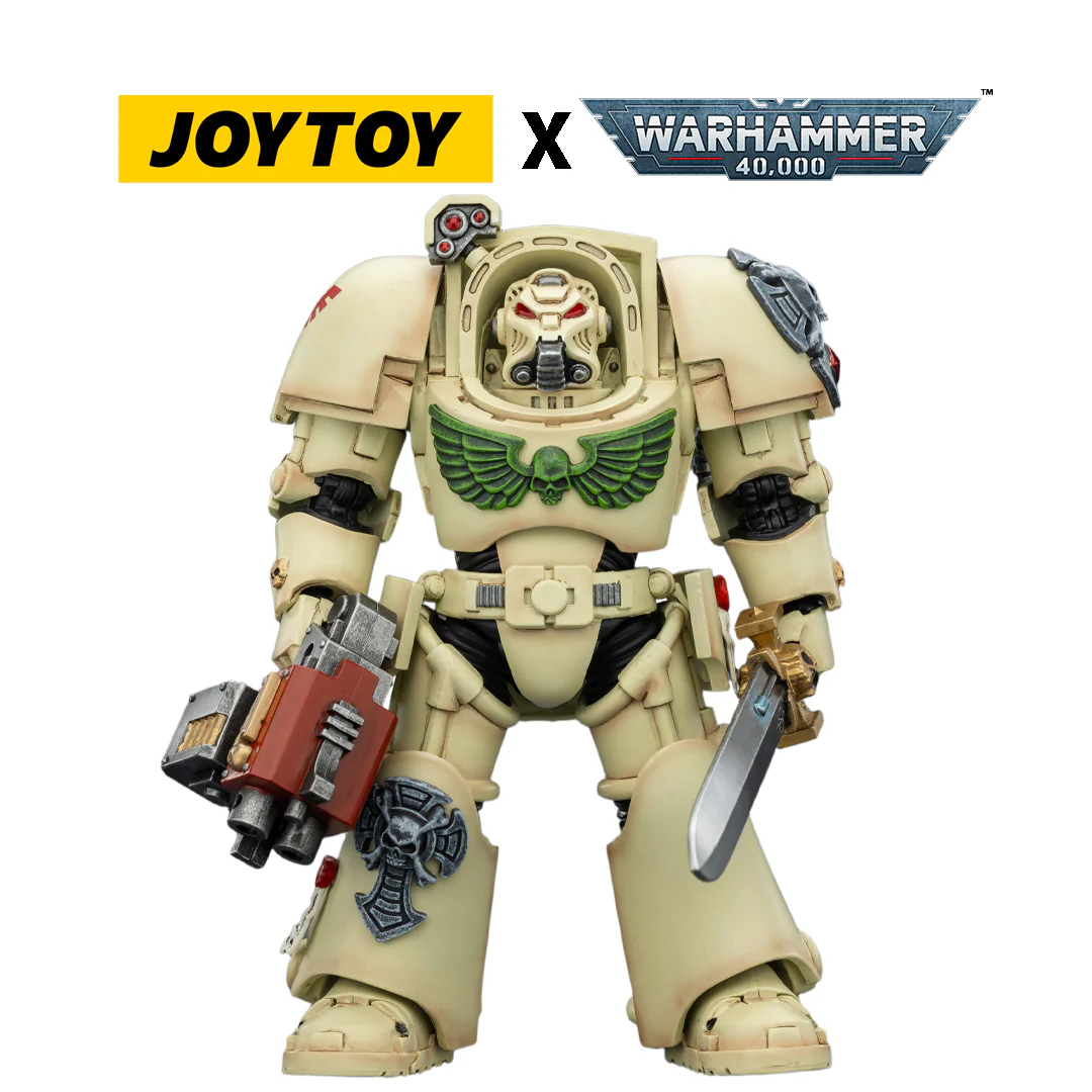 JoyToy Warhammer 40,000 Action Figure - Dark Angels, Terminator 1 with Power Sword and Storm Bolter (1/18 Scale)