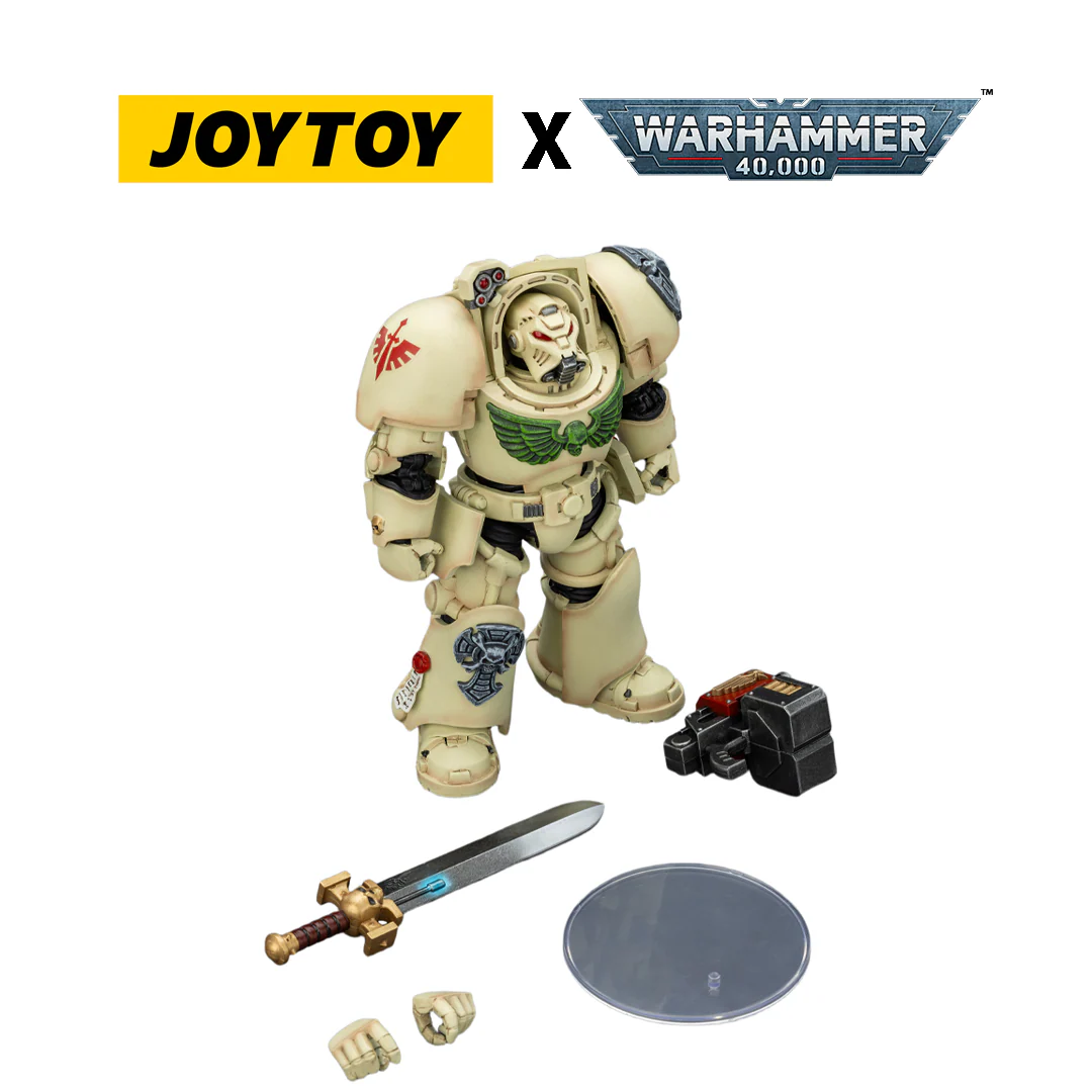 JoyToy Warhammer 40,000 Action Figure - Dark Angels, Terminator 1 with Power Sword and Storm Bolter (1/18 Scale)