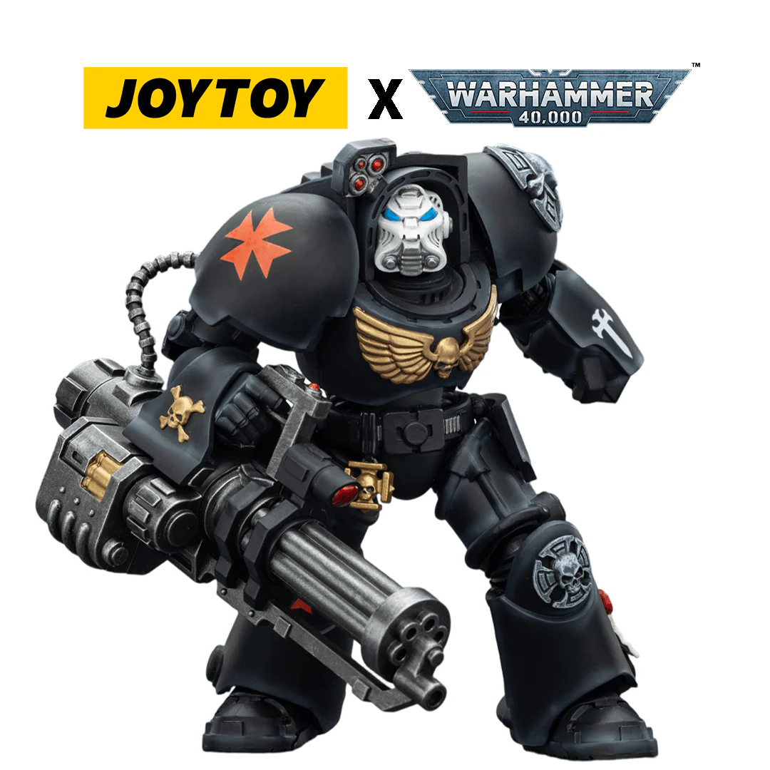JoyToy Warhammer 40,000 Action Figure - Black Templars, Terminator 3 with Assault Cannon (1/18 Scale)