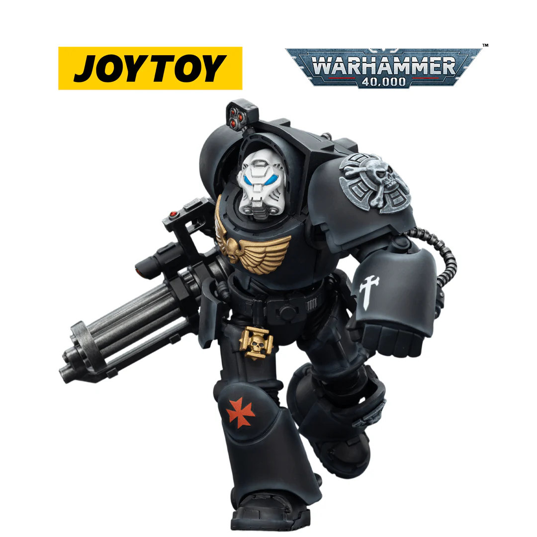 JoyToy Warhammer 40,000 Action Figure - Black Templars, Terminator 3 with Assault Cannon (1/18 Scale)