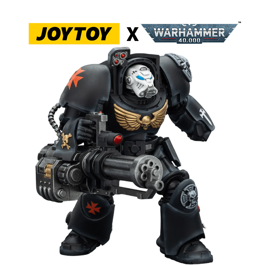 JoyToy Warhammer 40,000 Action Figure - Black Templars, Terminator 3 with Assault Cannon (1/18 Scale)
